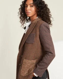 Veronica Beard Faustine Houndstooth Dickey Jacket