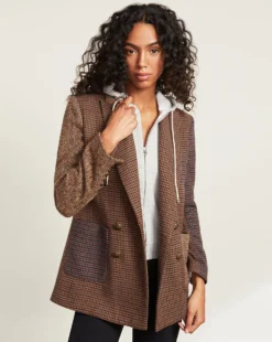 Veronica Beard Faustine Houndstooth Dickey Jacket