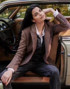 Veronica Beard Faustine Houndstooth Dickey Jacket