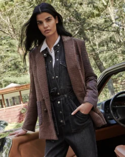 Veronica Beard Faustine Houndstooth Dickey Jacket