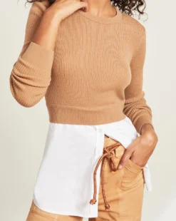 Veronica Beard Rocha Mixed-Media Pullover Clothing 7 Veronica Beard Rocha Mixed-Media Pullover Clothing