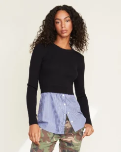 Veronica Beard Rocha Mixed-Media Pullover Clothing