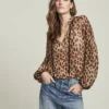 Veronica Beard Clothing Charen Leopard Top