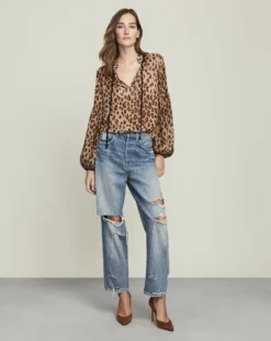 Veronica Beard Clothing Charen Leopard Top