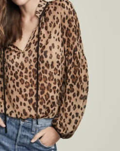 Veronica Beard Clothing Charen Leopard Top