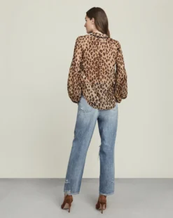 Veronica Beard Clothing Charen Leopard Top