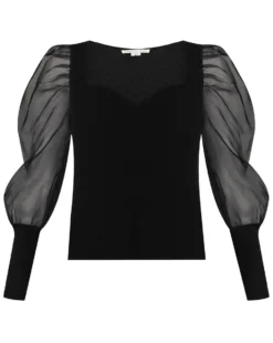 Veronica Beard Finian Mixed-Media Top