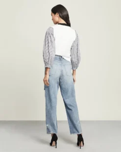 Veronica Beard Clothing Roy Mixed-Media Pullover