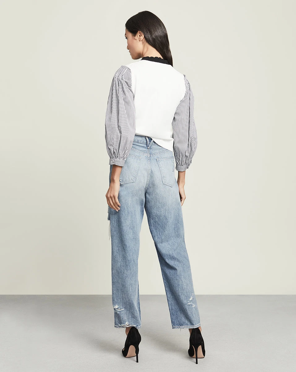 Veronica Beard Clothing Roy Mixed-Media Pullover Veronica Beard Clothing Roy Mixed-Media Pullover