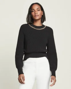 Veronica Beard Wara Chain-Detail Pullover Clothing