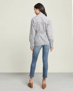 Veronica Beard Clothing Rosamund Striped Wrap Shirt
