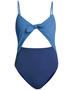 Veronica Beard Aniston Color-Blocked Cutout Swimsuit