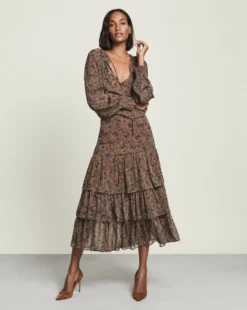 Veronica Beard Clothing Tunis Boho-Floral Dress