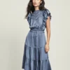 Veronica Beard Snover Satin Midi Dress Clothing 2 Veronica Beard Snover Satin Midi Dress Clothing