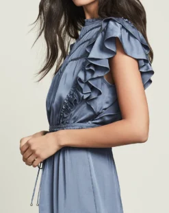 Veronica Beard Snover Satin Midi Dress Clothing