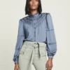 Veronica Beard Argonne Satin Blouse