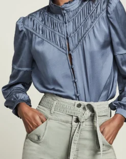 Veronica Beard Argonne Satin Blouse