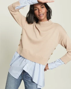 Veronica Beard Beri Mixed-Media Pullover Clothing 12 Veronica Beard Beri Mixed-Media Pullover Clothing