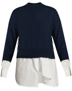 Veronica Beard Beri Mixed-Media Pullover Clothing 8 Veronica Beard Beri Mixed-Media Pullover Clothing