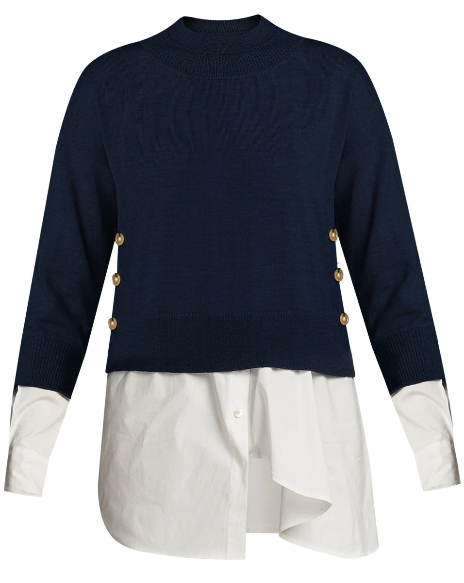 Veronica Beard Beri Mixed-Media Pullover Clothing Veronica Beard Beri Mixed-Media Pullover Clothing