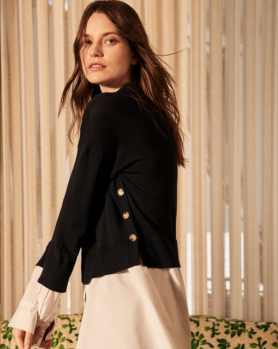 Veronica Beard Beri Mixed-Media Pullover Clothing Veronica Beard Beri Mixed-Media Pullover Clothing