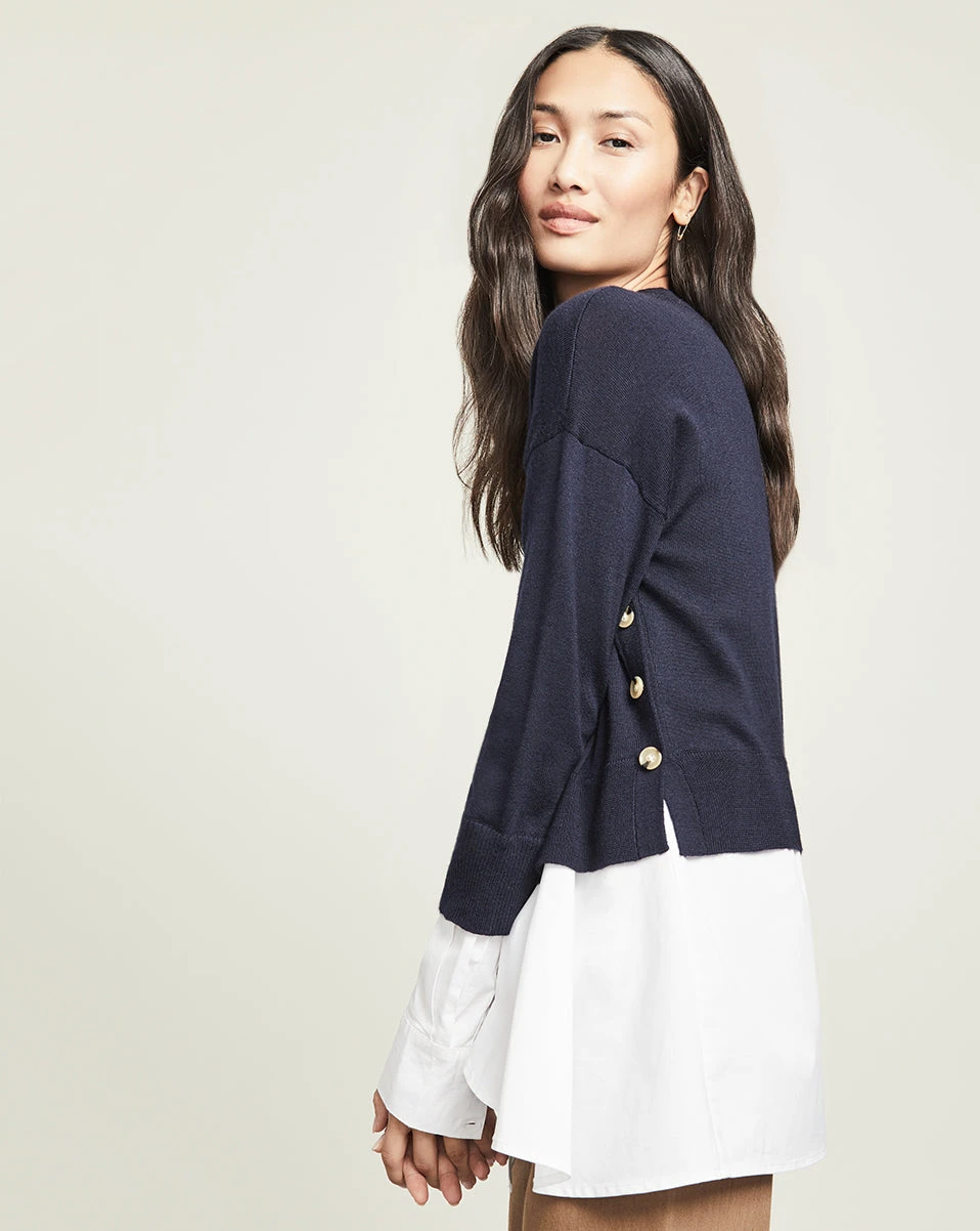 Veronica Beard Beri Mixed-Media Pullover Clothing Veronica Beard Beri Mixed-Media Pullover Clothing