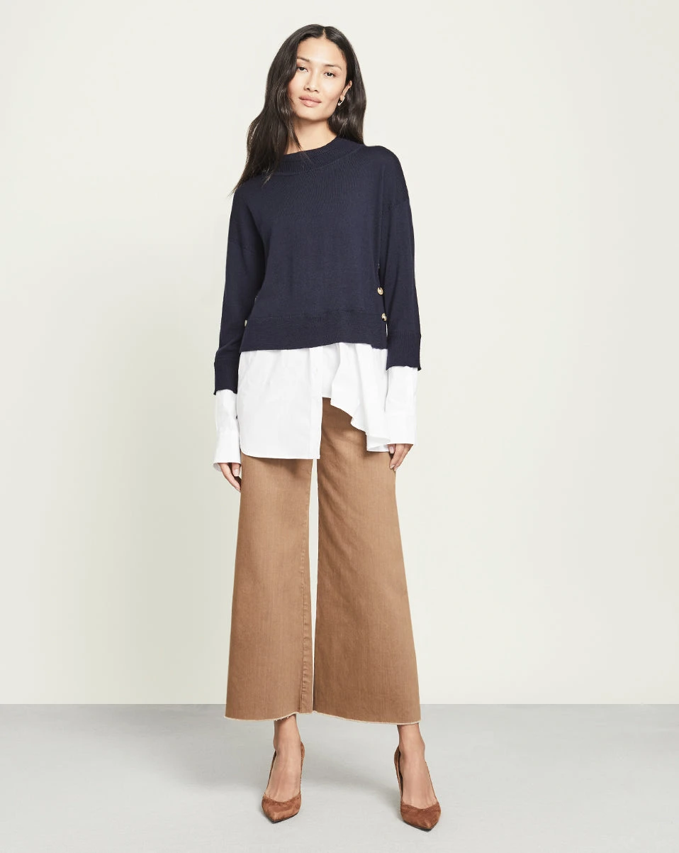 Veronica Beard Beri Mixed-Media Pullover Clothing Veronica Beard Beri Mixed-Media Pullover Clothing