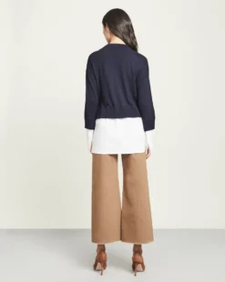 Veronica Beard Beri Mixed-Media Pullover Clothing