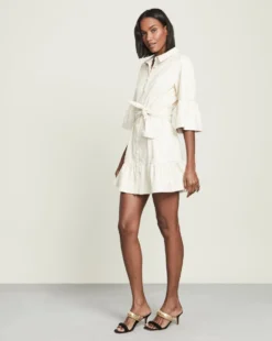 Veronica Beard Clothing Luriane Flounced-Sleeve Dress