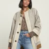 Veronica Beard Clothing Balan Mixed-Media Reversible Coat