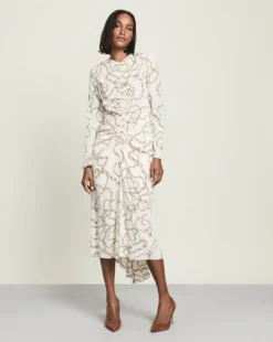 Veronica Beard Clothing Kersey Chain-Print Dress