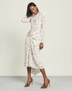 Veronica Beard Clothing Kersey Chain-Print Dress