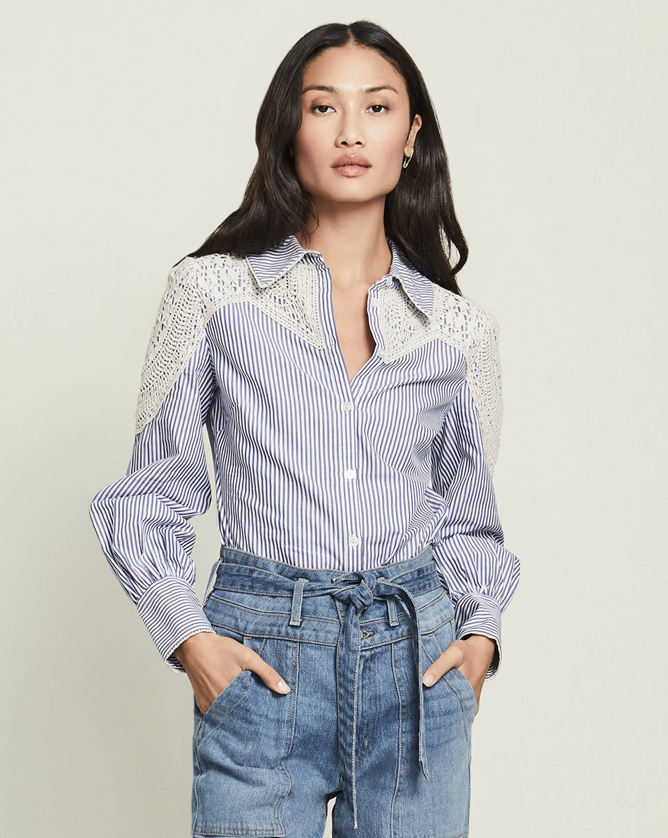 Veronica Beard Clothing Sachse Button-Down Top Veronica Beard Clothing Sachse Button-Down Top