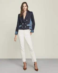 Veronica Beard Jackets Arberie Mixed-Media Jacket