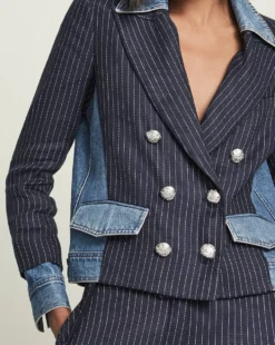 Veronica Beard Jackets Arberie Mixed-Media Jacket