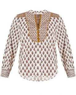 Veronica Beard Clothing Alivia Boho-Floral Top
