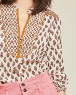 Veronica Beard Clothing Alivia Boho-Floral Top