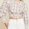 Veronica Beard Nyla Plaid Wrap Top Clothing