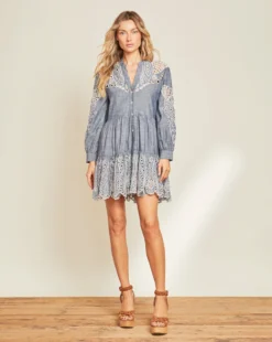 Veronica Beard Ariana Chambray Minidress Best Sellers