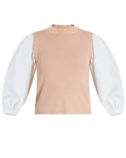 Veronica Beard Clothing Steffi Mixed-Media Pullover