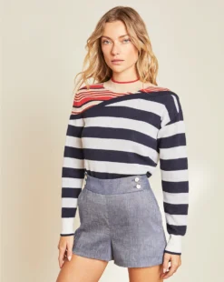Veronica Beard Sheradin Striped Pullover Clothing