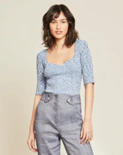 Veronica Beard Lipa Space-Dyed Pullover