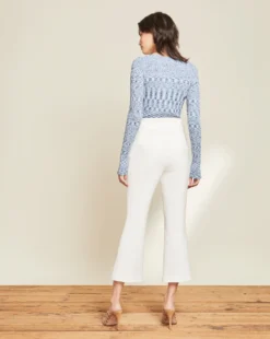 Veronica Beard Raphia Space-Dyed Henley Pullover