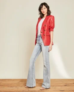 Veronica Beard Clothing Edra Leather Dickey Jacket