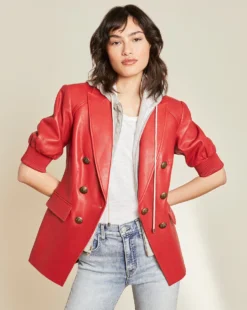 Veronica Beard Clothing Edra Leather Dickey Jacket