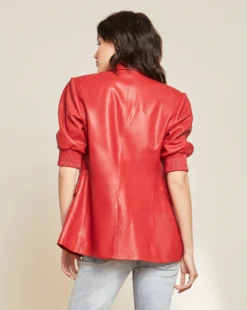 Veronica Beard Clothing Edra Leather Dickey Jacket