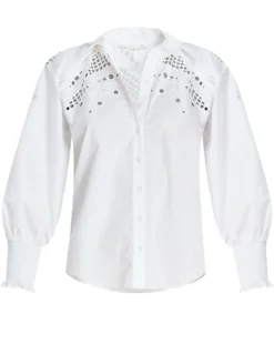 Veronica Beard Lilah Eyelet Button-Down Top Best Sellers