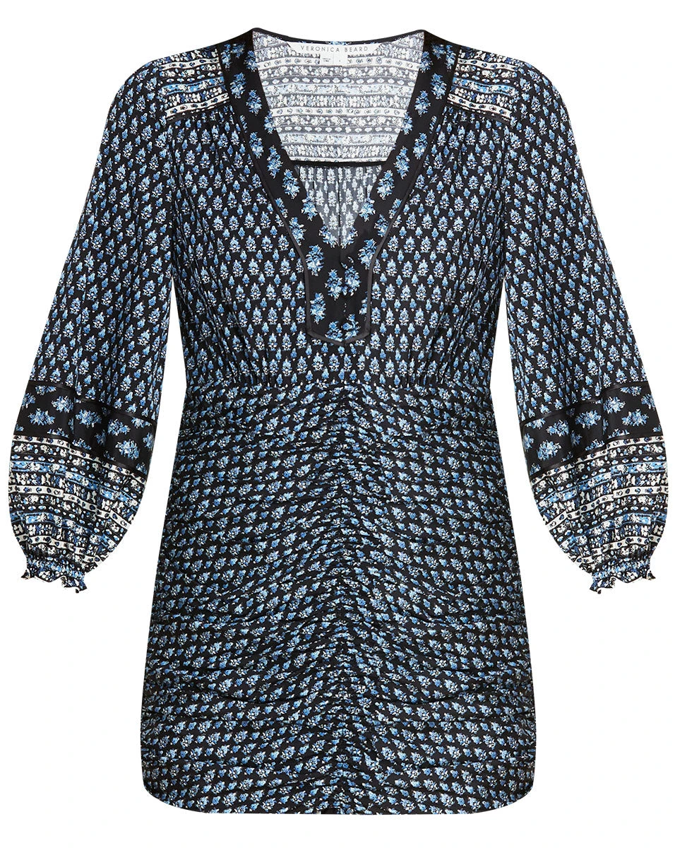 Veronica Beard Zaria Stamped-Floral Dress Clothing Veronica Beard Zaria Stamped-Floral Dress Clothing