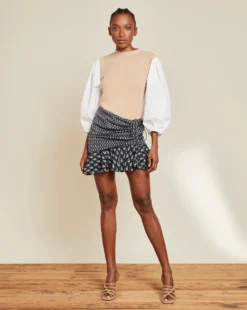 Veronica Beard Violet Stamped-Floral Skirt Clothing