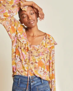 Veronica Beard Kitt Floral Blouse Clothing